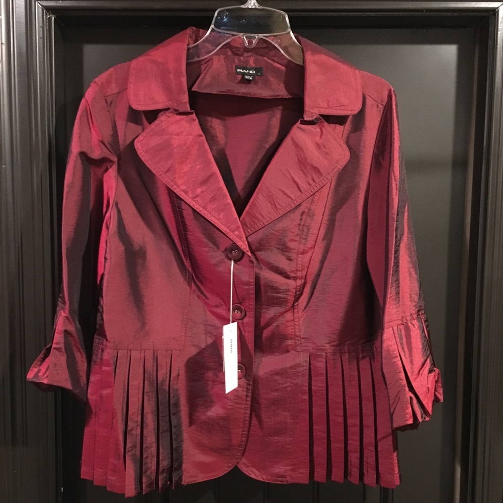 Red Taffeta Jacket Blouse by Piano